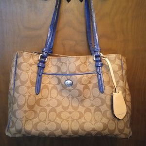 Coach Peyton Signature Jordan Double Zip Carryall Purse